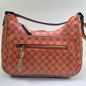 Liz Claiborne Orange Monogram Baguette Bag